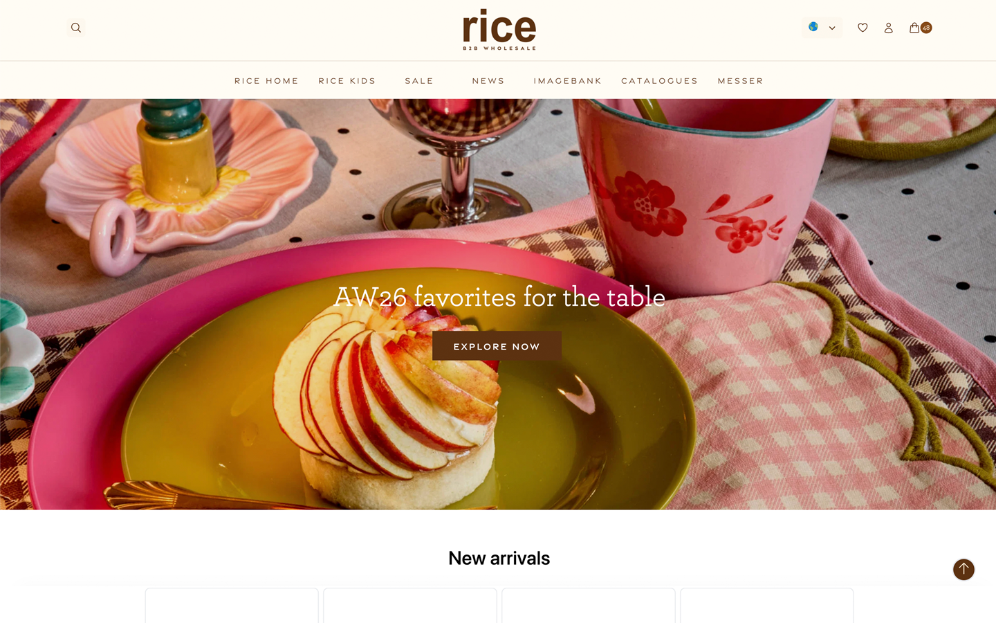 B2B shop screenshot – Rice