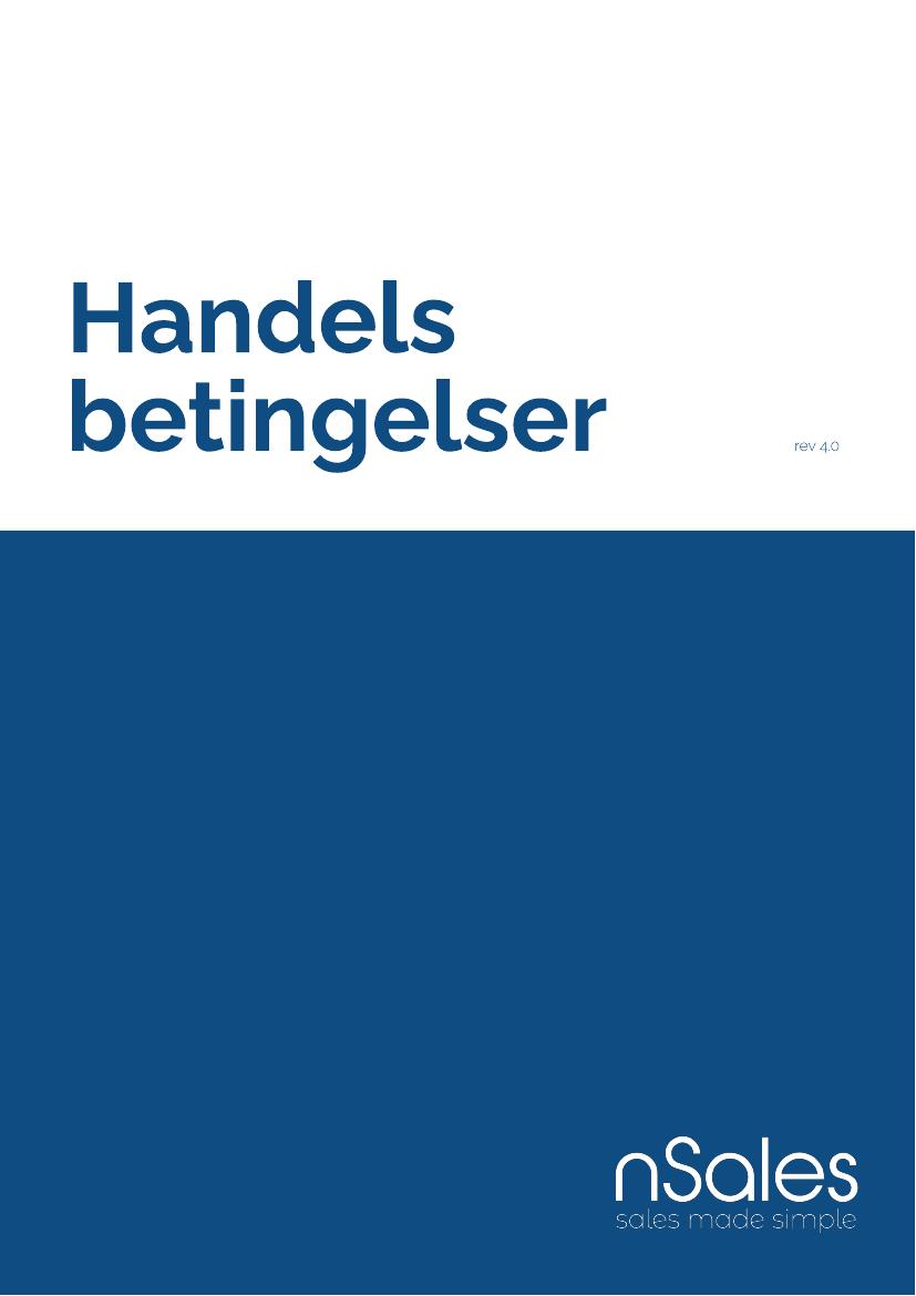 Forside af nSales handelsbetingelser PDF