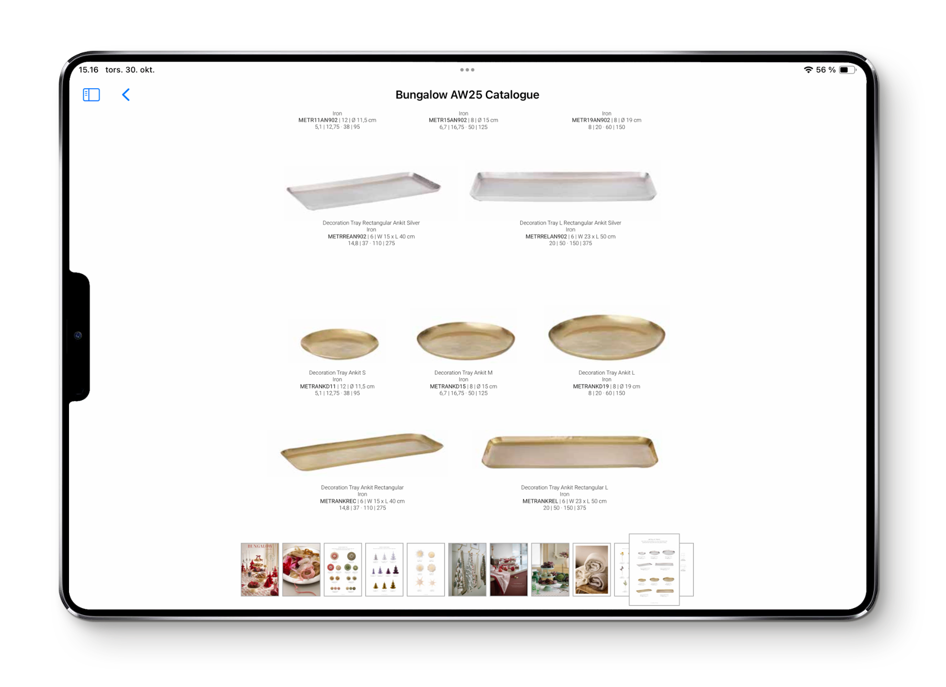 PDF-katalogvy för orderregistrering i nVision Mobile